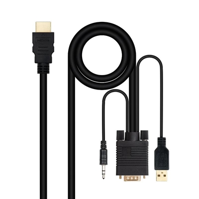 Nanocable Conversor HDMI a VGA Jack UBS 1 8 m